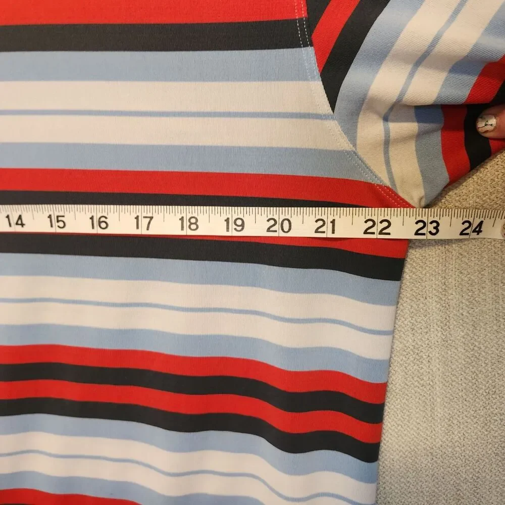 Nike Golf Tour Performance Dri Fit Striped Polo Shirt Mens Large Blue Striped